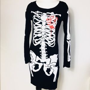 One Touch Skeleton Dress bleeding heart M/L